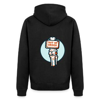Hip Replacement Surgery Hip Surgery Post-op - Unisex Premium Organic Zip Hoodie - black - Back - Nico (187cm)
