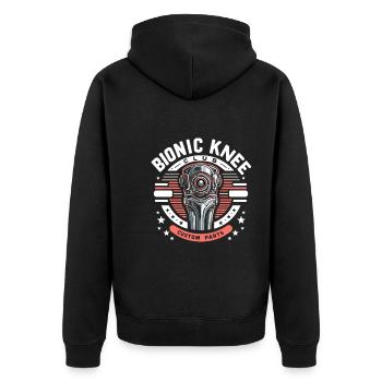 Hip Replacement Surgery Hip Surgery Post-op - Unisex Premium Organic Zip Hoodie - black - Back - Nico (187cm)