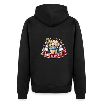 Hip Replacement Surgery Hip Surgery Post-op - Unisex Premium Organic Zip Hoodie - black - Back - Nico (187cm)