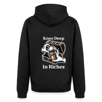 Hip Replacement Surgery Hip Surgery Post-op - Unisex Premium Organic Zip Hoodie - black - Back - Nico (187cm)
