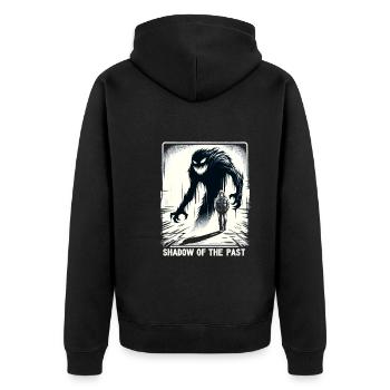 Psychological Horror psychiatric suspense - Unisex Premium Bio Zip Hoodie - Schwarz - Hinten - Nico (187cm)