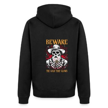 Cowboy Barn Bull Rider Rodeo Country Western - Unisex Premium Bio Zip Hoodie - Schwarz - Hinten - Nico (187cm)