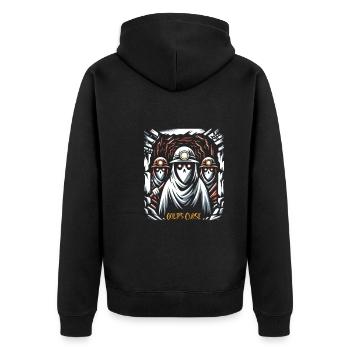 Cowboy Barn Bull Rider Rodeo Country Western - Unisex Premium Bio Zip Hoodie - Schwarz - Hinten - Nico (187cm)