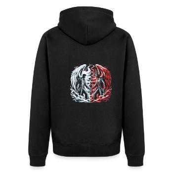 Cowboy Barn Bull Rider Rodeo Country Western - Unisex Premium Organic Zip Hoodie - black - Back - Nico (187cm)