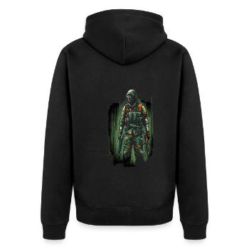 Horror Movie Fan Zombie Horror Classic - Unisex Premium Organic Zip Hoodie - black - Back - Nico (187cm)
