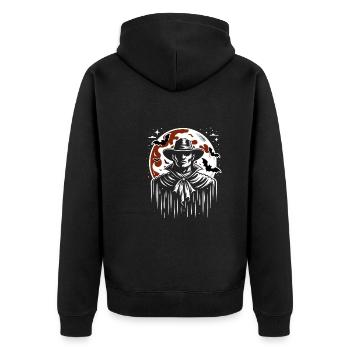 Cowboy Barn Bull Rider Rodeo Country Western - Unisex Premium Bio Zip Hoodie - Schwarz - Hinten - Nico (187cm)