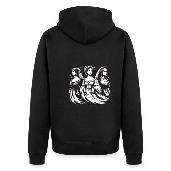 Horror Movie Marathon Survivor Scary Movies True - Unisex Premium Bio Zip Hoodie - Schwarz - Hinten - Nico (187cm)