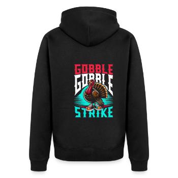 Funny bowling team bowler strike bowling club - Unisex Premium Organic Zip Hoodie - black - Back - Nico (187cm)