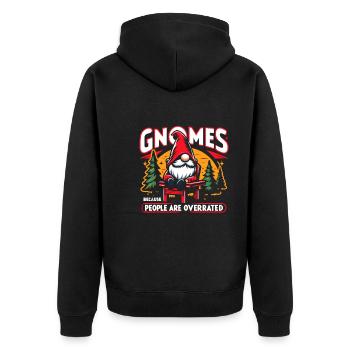 Garden Gnomes Gnome Lover Funny Gnome Gardening - Unisex Premium Organic Zip Hoodie - black - Back - Nico (187cm)