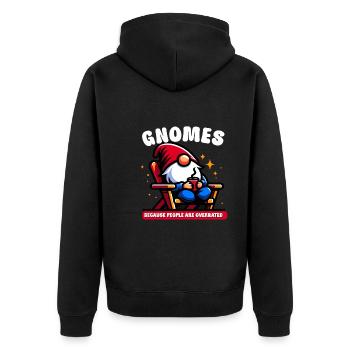 Garden Gnomes Gnome Lover Funny Gnome Gardening - Unisex Premium Organic Zip Hoodie - black - Back - Nico (187cm)