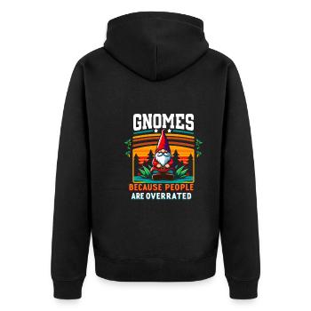 Garden Gnomes Gnome Lover Funny Gnome Gardening - Unisex Premium Organic Zip Hoodie - black - Back - Nico (187cm)