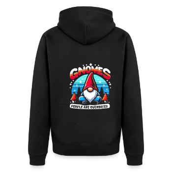 Garden Gnomes Gnome Lover Funny Gnome Gardening - Unisex Premium Organic Zip Hoodie - black - Back - Nico (187cm)