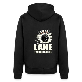 Funny bowling team bowler strike bowling club - Unisex Premium Organic Zip Hoodie - black - Back - Nico (187cm)