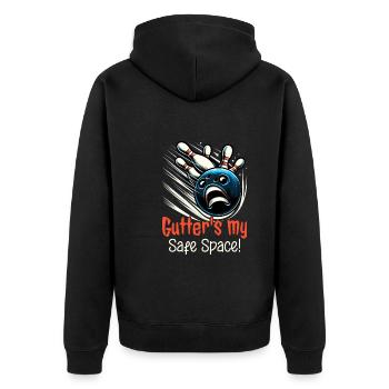 Funny bowling team bowler strike bowling club - Unisex Premium Organic Zip Hoodie - black - Back - Nico (187cm)