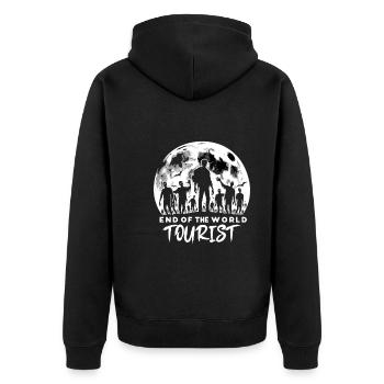 Horrorfilm-fan Zombie-horror Klassischer - Unisex Premium Bio Zip Hoodie - Schwarz - Hinten - Nico (187cm)