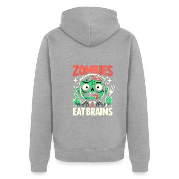 Horrorfilm-fan Zombie-horror Klassischer - Unisex Premium Bio Zip Hoodie - Grau meliert - Hinten - Nico (187cm)