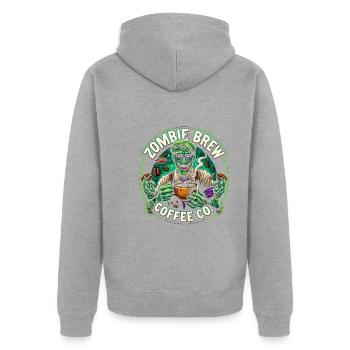 Horrorfilm-fan Zombie-horror Klassischer - Unisex Premium Bio Zip Hoodie - Grau meliert - Hinten - Nico (187cm)