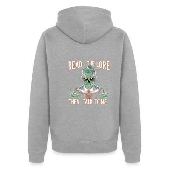 Horrorfilm-fan Zombie-horror Klassischer - Unisex Premium Bio Zip Hoodie - Grau meliert - Hinten - Nico (187cm)