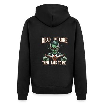 Horrorfilm-fan Zombie-horror Klassischer - Unisex Premium Bio Zip Hoodie - Schwarz - Hinten - Nico (187cm)