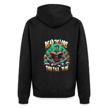 Horrorfilm-fan Zombie-horror Klassischer - Unisex Premium Bio Zip Hoodie - Schwarz - Hinten - Nico (187cm)