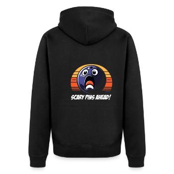 Funny bowling team bowler strike bowling club - Unisex Premium Organic Zip Hoodie - black - Back - Nico (187cm)