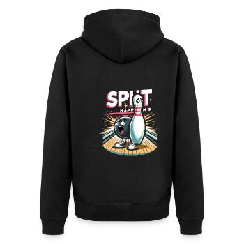 Funny bowling team bowler strike bowling club - Unisex Premium Organic Zip Hoodie - black - Back - Nico (187cm)