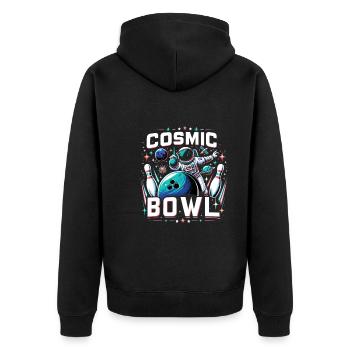 Funny bowling team bowler strike bowling club - Unisex Premium Organic Zip Hoodie - black - Back - Nico (187cm)