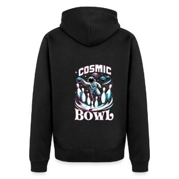 Funny bowling team bowler strike bowling club - Unisex Premium Organic Zip Hoodie - black - Back - Nico (187cm)