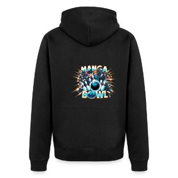 Funny bowling team bowler strike bowling club - Unisex Premium Organic Zip Hoodie - black - Back - Nico (187cm)