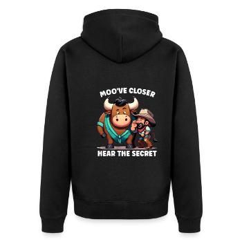 Rodeo Bull Riding Livestock Show Farmer Cattle - Unisex Premium Bio Zip Hoodie - Schwarz - Hinten - Nico (187cm)