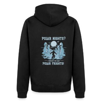 Polarlicht-aurora-verfolger Alaska Wilderness - Unisex Premium Bio Zip Hoodie - Schwarz - Hinten - Nico (187cm)