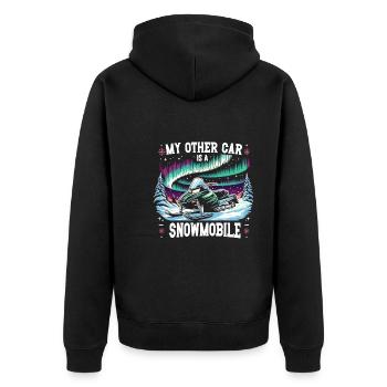 Polarlicht-aurora-verfolger Alaska Wilderness - Unisex Premium Bio Zip Hoodie - Schwarz - Hinten - Nico (187cm)