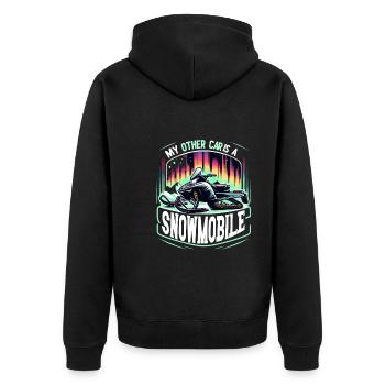 Polarlicht-aurora-verfolger Alaska Wilderness - Unisex Premium Bio Zip Hoodie - Schwarz - Hinten - Nico (187cm)