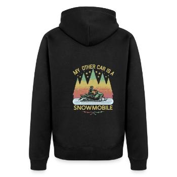 Polarlicht-aurora-verfolger Alaska Wilderness - Unisex Premium Bio Zip Hoodie - Schwarz - Hinten - Nico (187cm)