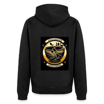 Kintsugi Kintsukuroi Imperfekte Japanische Kunst - Unisex Premium Bio Zip Hoodie - Schwarz - Hinten - Nico (187cm)