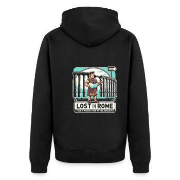 Julius Cäsar Römische Geschichte Römisches Reich - Unisex Premium Bio Zip Hoodie - Schwarz - Hinten - Nico (187cm)