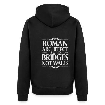 Julius Cäsar Römische Geschichte Römisches Reich - Unisex Premium Bio Zip Hoodie - Schwarz - Hinten - Nico (187cm)