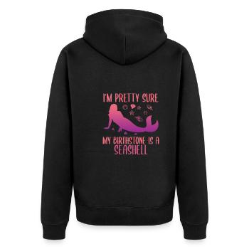 Meerjungfrau Muschel Strandliebhaber - Unisex Premium Bio Zip Hoodie - Schwarz - Hinten - Nico (187cm)