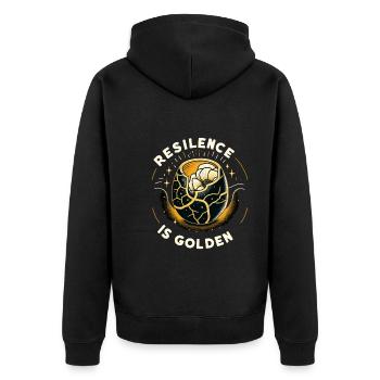 Kintsugi Kintsukuroi Imperfekte Japanische Kunst - Unisex Premium Bio Zip Hoodie - Schwarz - Hinten - Nico (187cm)