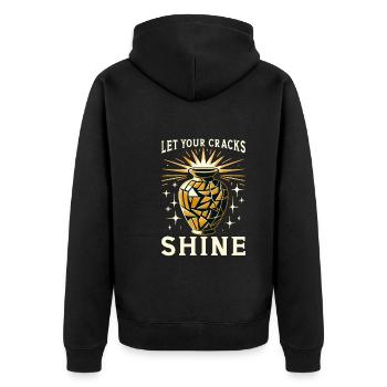 Kintsugi Kintsukuroi Imperfekte Japanische Kunst - Unisex Premium Bio Zip Hoodie - Schwarz - Hinten - Nico (187cm)