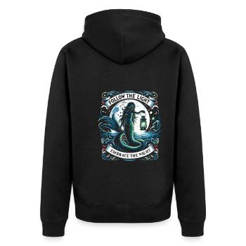 Creepy Sirens, Horror Mermaid, Creepy - Unisex Premium Organic Zip Hoodie - black - Back - Nico (187cm)