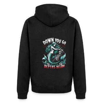 Creepy Sirens, Horror Mermaid, Creepy - Unisex Premium Organic Zip Hoodie - black - Back - Nico (187cm)