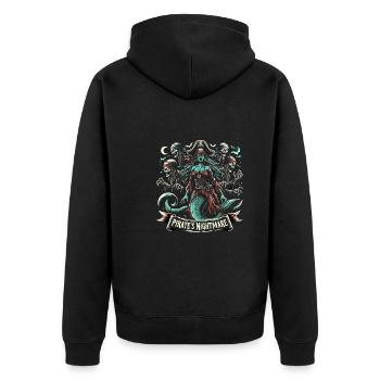 Gruselige Sirenen, Horror-meerjungfrau, Gruseliger - Unisex Premium Bio Zip Hoodie - Schwarz - Hinten - Nico (187cm)