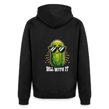 Pickle Lover Funny Pickle Dill Pickle Pickled - Unisex Premium Organic Zip Hoodie - black - Back - Nico (187cm)