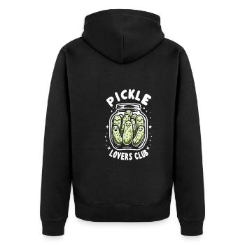 Pickle Lover Funny Pickle Dill Pickle Pickled - Unisex Premium Organic Zip Hoodie - black - Back - Nico (187cm)