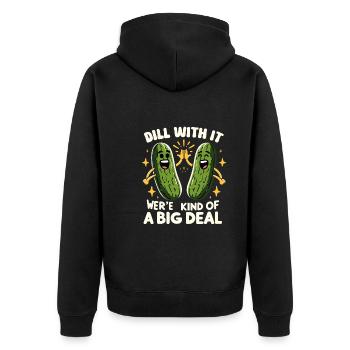 Pickle Lover Funny Pickle Dill Pickle Pickled - Unisex Premium Organic Zip Hoodie - black - Back - Nico (187cm)