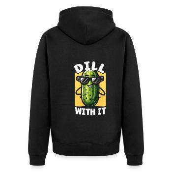 Pickle Lover Funny Pickle Dill Pickle Pickled - Unisex Premium Organic Zip Hoodie - black - Back - Nico (187cm)