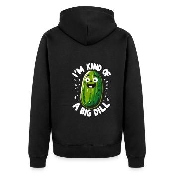 Pickle Lover Funny Pickle Dill Pickle Pickled - Unisex Premium Organic Zip Hoodie - black - Back - Nico (187cm)