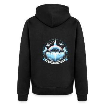 Patinage sur glace Patineurs sur glace - Veste à capuche bio Premium Unisexe - noir - Dos - Nico (187cm)