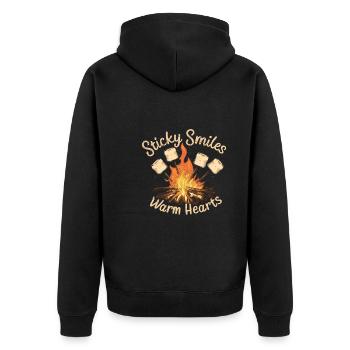 Scout Camping Outdoor Lagerfeuer Wandern - Unisex Premium Bio Zip Hoodie - Schwarz - Hinten - Nico (187cm)